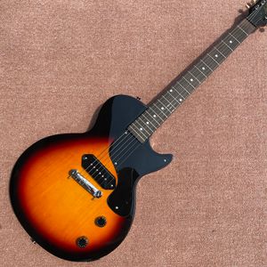 Junior-Double Cut Reiissue Electric Guitar, Sunburst, väska runt svansen, mahogny kropp, mahogny fingerplatta, gratis frakt