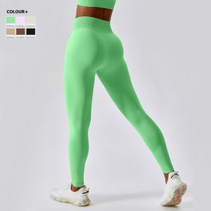 Active Pants Seamless Knitted Yoga Women Solid Color Super Stretch High Wasit Gym Leggings Breathable Workout Running Tights Clothes