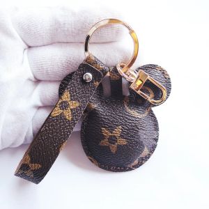 Fashion Mouse Designer Keychains Accessories PU Leather Animal Flower Print Pendants Bag Charms Key Chains Ring Cute Car Keyrings Holder