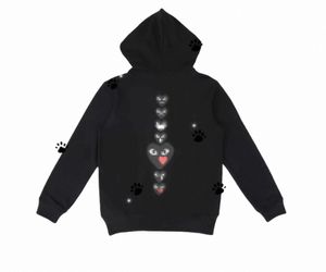 Designer Men's Hoodies Com des Garcons Spela Sweatshirt CDG Black Multiheart Zip Up Hoodie XL Brand Black New B8nt#