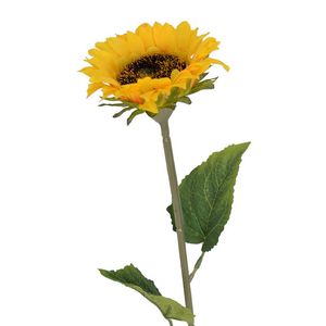 Decorative Flowers & Wreaths 1 Big Head Beautiful Yellow Sunflower Bouquet Silk Flower High Quality Artificial DIY Home Decoration Garden Pa