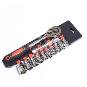 Electric Wrench 12Pcs 1 4 3 8 1 2 Inch Socket Drive Ratchet Set Multi-function Spanner Bicycle Motorcycle Car Repairing Tool 230412