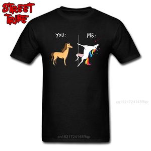 Herren-T-Shirts Lustiges T-Shirt Ehrfürchtige T-Shirts Ich Einhorn Sie Pferd T-Shirt Hip Hop Pole Dancing Adult Wholesale Street Tops T-Shirts 230411