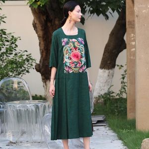 Etnisk kläder orientalisk vintage klänning kinesiska traditionella kvinnor qipao blommor broderi cheongsam folkdans hs52