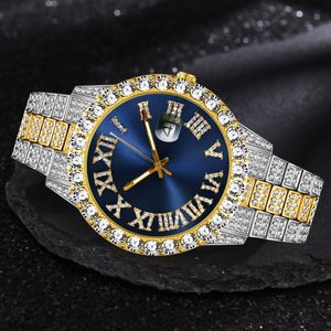 Relógios de pulso iCed Out Watch Men Luxury Brand Full Diamond Mens Watches AAA CZ Quartz Mens assistir Hip Hop Hip Hop Presente de relógio masculino para homens 230412