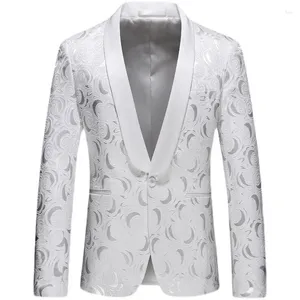 Mäns kostymer män blazer lyxdesigner svart vit herr jacka italiensk stilig fancy kostym märke prom blazers