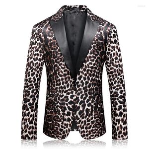 Abiti da uomo Luxury Leopard Slim Fit Prom Suit Jacket per Kleding Mannen Vetement Homme Colletto nero Uomo Blazer elegante 4xl