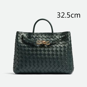 Andiamo Einkaufstasche Intrecciato Taschen Schulter Große Kapazität Stricken Leder Frauen Handtasche Geldbörse Umhängetasche Hobo Beutel Abnehmbare Träger 240119