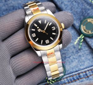 Zegarek męski 41 mm Aperture Gold Crystal Crystal Camex Watche Watches 904L Pasek ze stali nierdzewnej Wysoka jakość Importowany 8215 Ruch mechaniczny Watch Para Prezent
