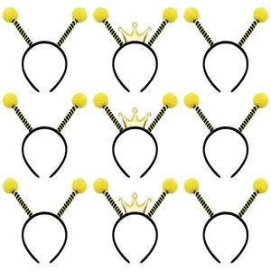 Bandanas FRCOLOR 9pcs Antenna Bee Hair Hoops Lifelike Headbands Party Headwears For Performance Cosplay Festivals