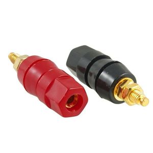 20 Pcs/Lot Freeshipping Gold Plated Red Black Plastic Shell 4mm Banana Socket Brass Binding Post Adapter Connector Sdlik