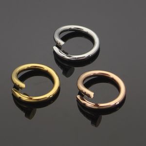 Original Designer Nagel Ring Liebe 18 Karat Gold Silber Rose 316L Edelstahl Ringe Frauen Männer Liebhaber Hochzeit Schmuck Dame Party Geschenke 6 7 8 9