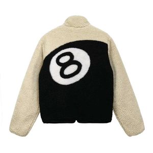 Sss jaquetas masculinas jaquetas outono inverno grosso casaco térmico bola 8 jaqueta feminina lã de cordeiro moda streetwear