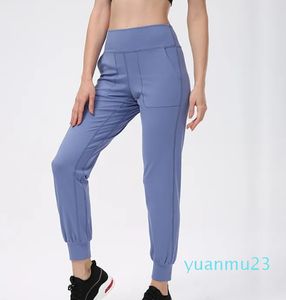 lu Yoga Pantaloni da jogging da donna Pantaloni a vita alta con tasche morbide da donna Pantaloni da jogging da donna