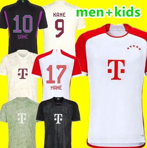 Kane Soccer Jerseys Sane 2023 2024 Football Shirt Musiala Goretzka Gnabry Bayerns Muller Kimmich Davies Sane München Camisa de Futebol Men Kids Fans Player Sets