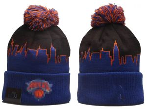 Knicks Beanies New York Beanie Cap Wool Warm Sport Knit Hat Basketball North American Team Striped Sideline USA College Cuffed Pom Hats Men Women a1