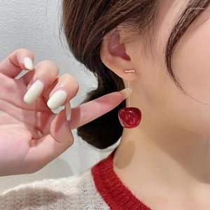 Stud Earrings Accessories For Women Red Cherry Fruit Statement Dangle Earring Wedding Party Korean Jewelry Gift Mujer