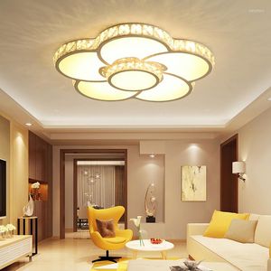 Ceiling Lights Crystal Main Lamp Flower Shape Simple Modern Nordic Study Room Living Children's Lighting