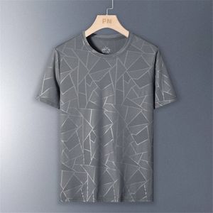 Herr t-shirts sommar t-shirt män andas cool t-shirt kort ärmskjorta o-hals toppar tees mode casual geometric line tryck 230412