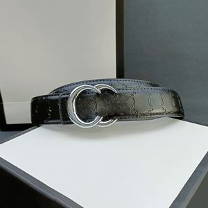 Mens Luxury Belt Classic Designer Belt Black Printed Sewn Edge Belt Fashion Casual Letter Buckle Belt Bredd 3,5 cm