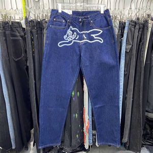 Dżinsy męskie 2022 High Street Flying Dog Trendy Print Pants Astronauta Pants Fashion T230412