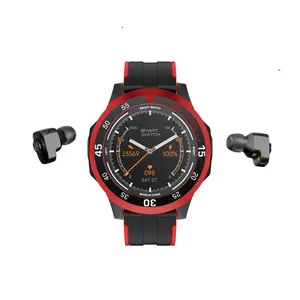 2 inç 1 Android Sport Smart Watch Mens Girlstws Bluetooth Kulaklık Kalp Hızı Kan Basıncı Fitness Tracker Dokunuş Dokunuş İOS Kablosuz Lüks Saat TF 64GB MP3 Fotoğraf