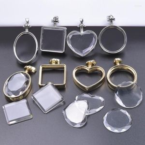 Anhänger Halsketten 2 STÜCKE Glas Living Floating Medaillon Charms Herstellung Für Frauen Originelle Geschenke Schmuck Getrocknete Blumen Aufbewahrung Vintage Halskette