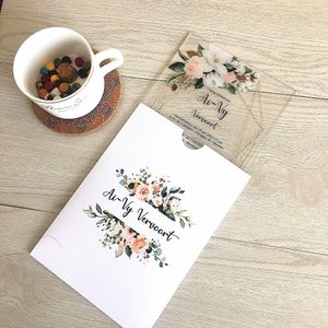 Cartões de felicitações todos os projetos envolvem o convite para casamentos europeu estilo europeu a laser floral cortado casamento 10pc acrílico 230411