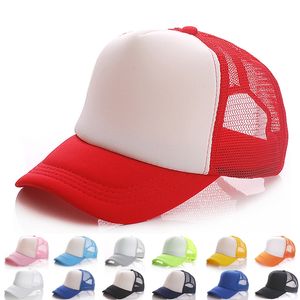 Designer Plain Trucker Hats Adjustable Snapbacks Adults Mesh Baseball Caps Women Men Blank Summer Sports Sun Visor Black Red Pink Grey Yellow Navy Green 23 Colors