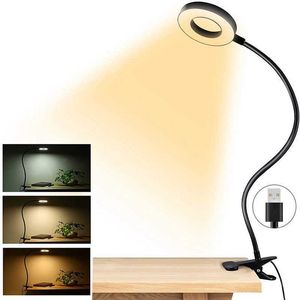 Schreibtischlampen Ansteck-Schreibtischlampe USB-Tischlampe Augenschutz LED-Tischleuchte Biegbar Flexible Lese-Arbeitslampe Nagel-Gesichts-Schönheits-Nachfülllampe P230412