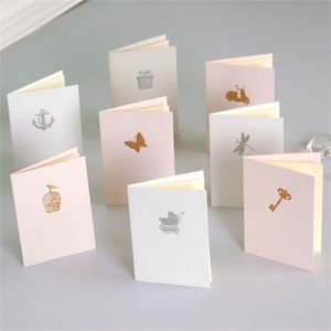 Greeting Cards Creative GoldSilver Embossed Handmade Mini Gift For Birthday Wedding Friend Wholesale 230411