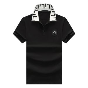 Tasarımcı moda POLO gömlek erkek 2023 yaz yeni trend güzel kafa nakış jakarlı yaka kısa kollu T-shirt gelgit A8