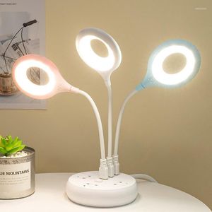 Lampade da tavolo Lampada da scrivania a LED Luce notturna portatile Pieghevole liberamente USB Anello luminoso super luminoso Lettura Protezione degli occhi Risparmio energetico Talbe