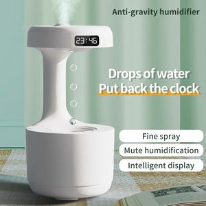 Eteriska oljor diffusorer luftfuktare anti-gravity roliga vatten droppar ultraljud cool mist maker fogger diffusor med LED-display hemmakontor 231110