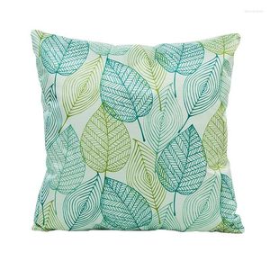 Pillow Fresh Green Color Home Car Chair Sitzbezüge 45 45 cm ohne innere Seidenimitation Multi Shape Leaves Pillows X87