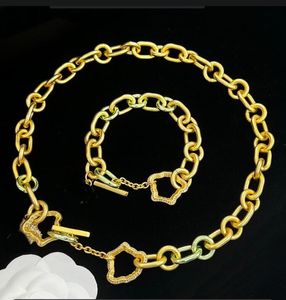 Mode Gold Grün Doppelte Farbe Dicke Kette Schönheit Kopf Banshee Halsketten Armband 18 Karat Vergoldet Männer Frauen Hiphop Rock Punk Designer Schmuck XMS6 --012