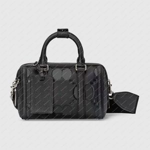 Homens Mulheres Designer Duffel Bags Luxo Mini Impresso Em Relevo Qualidade De Couro Preto Moda Bagagem Ao Ar Livre Um Ombro Mão Saco De Viagem 725292