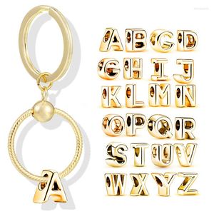 Keychains Togory Gold Color Letter Keychain A-Z English Alfabet Keyring para homens Acessórios de joias de homens Oferta especial por atacado