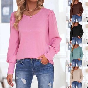 Kadın Hoodies Sweatshirts Kadınlar İçin Sweatshirts Crewneck Puff Sleeve Tunik Üstleri Hafif Sweaters