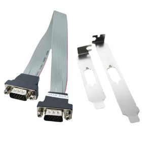 Mainboard Integrated Graphics Card VGA Interface 15pin Male to Male Video Full Size Partracket Flexibel platt kabel 30 cm