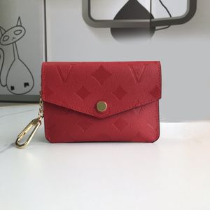 Portafogli da donna stilista portamonete di lusso portamonete di alta qualità con fiori in rilievo lettera cerniera porta carte di credito pochette da donna con scatola