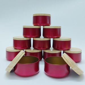 Storage Bottles 2023 6oz Candle Jars Round Container Tins With Lid Red Empty Candy Jewelry Box For DIY Salves Skin Care Sample
