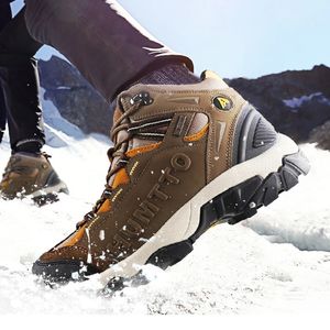 Safety Shoes HUMTTO Waterproof Ankle Boots Men Genuine Leather Man Winter Snow Boots Breathable Rubber Work Safety Mens Shoes Big Size 36-47 231110