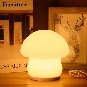 Lambalar mantar gece lambası led silikon dokunmatik sensör pil lambası oturma odası yatak odası dekoru bebek başucu dekorasyonu 230411