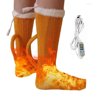 Sports Socks Heated Unisex Electric Heating Winter Footwarmers For Cold Weather Hunting Hiking Camping