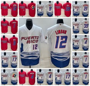 2023 Maglie da baseball Puerto Rico personalizzate - Personalizzate cucite con Clemente Stroman Melendez Velazquez Hernandez