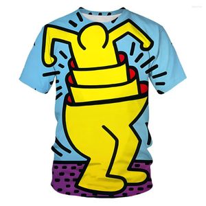 Erkek Tişörtleri 3d Baskı Kkeith Hharing Sanat Kadınlar/Erkekler Sokak Boyama Harajuku Tshirts yakışıklı tişörtler tasarım duygusu o boyundur