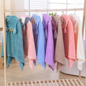 Towel Children's Coral Fleece Hooded Cloak Bath Wipe Bathrobe Cartoon 70x140cm