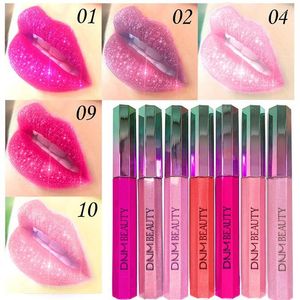 Lip Glitter Glitter Lipgloss Pérola Lipstick Glorde Rosa Pink Shiny Longo Diário à prova d'água Cosméticos de maquiagem de tonalidade fofa maquillaje