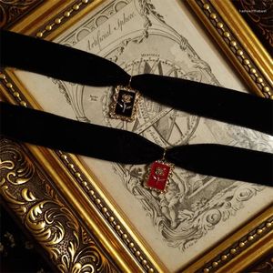 Hänge halsband gotiska lolita choker halsband söt rosram estetiska eleganta smycken